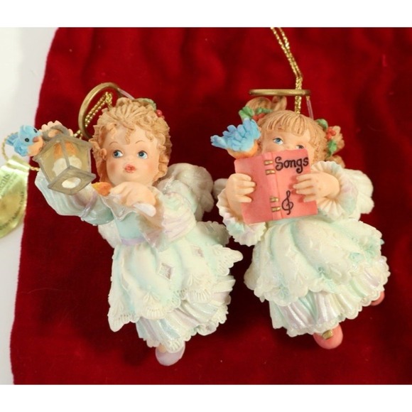 The Ashton-Drake Galleries Other - (2) 90s‎ Ashton Drake Heirloom Angels Ornament Christmas Guiding Light Birds